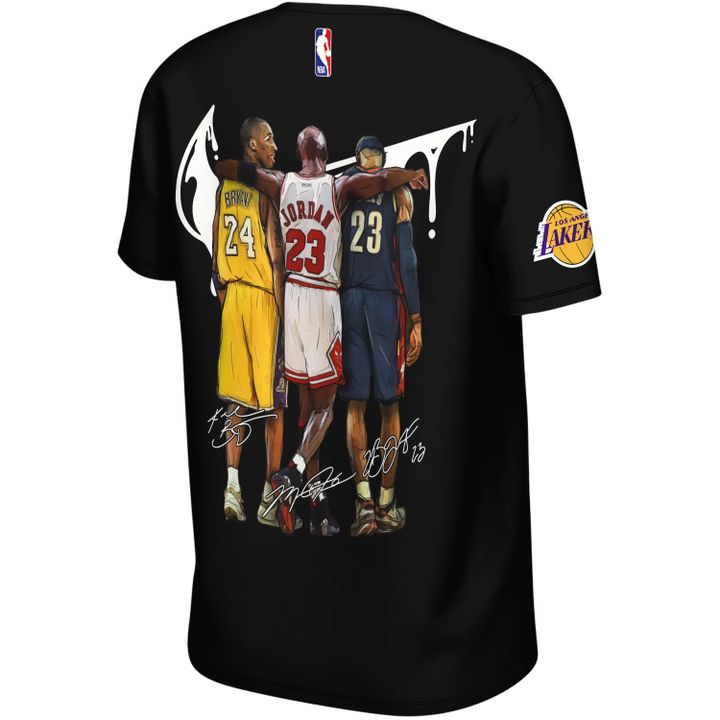 Kobe Bryant, Michael Jordan, Lebron James x Chicago Bulls x Los Angeles Lakers Unisex T-Shirt