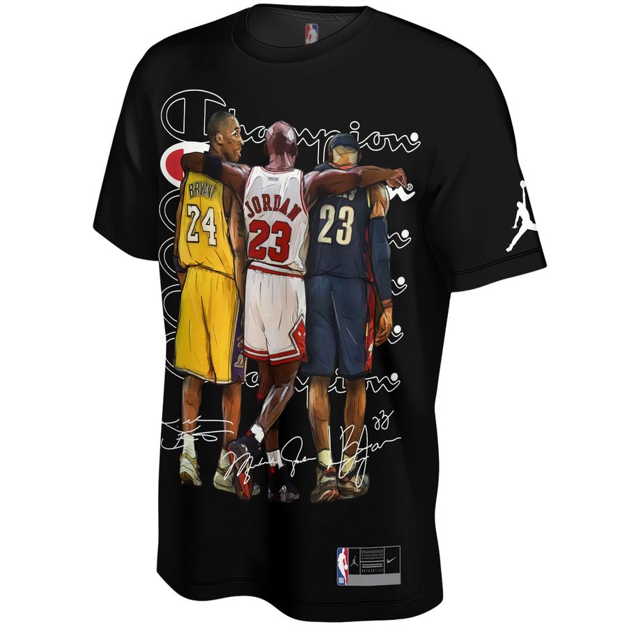 Kobe Bryant, Michael Jordan, Lebron James x Chicago Bulls x Los Angeles Lakers Unisex T-Shirt