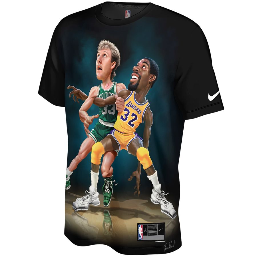 Larry Bird Vs Magic Johnson x Boston Celtics x Los Angeles Lakers Unisex T-Shirt