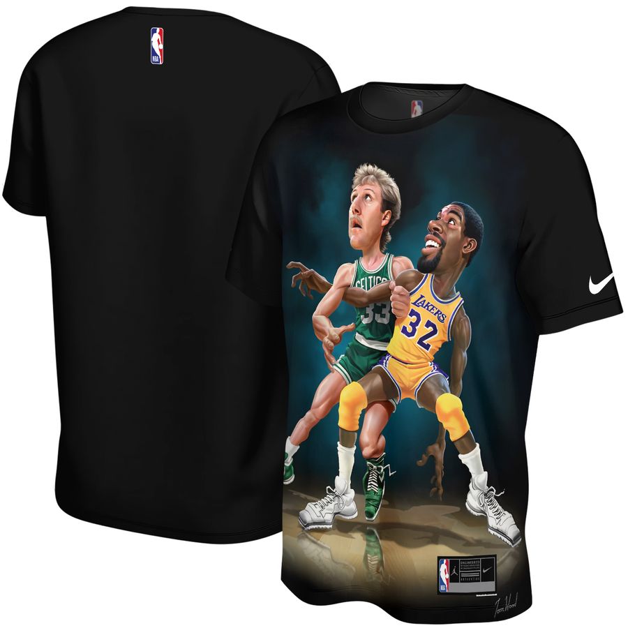 Larry Bird Vs Magic Johnson x Boston Celtics x Los Angeles Lakers Unisex T-Shirt