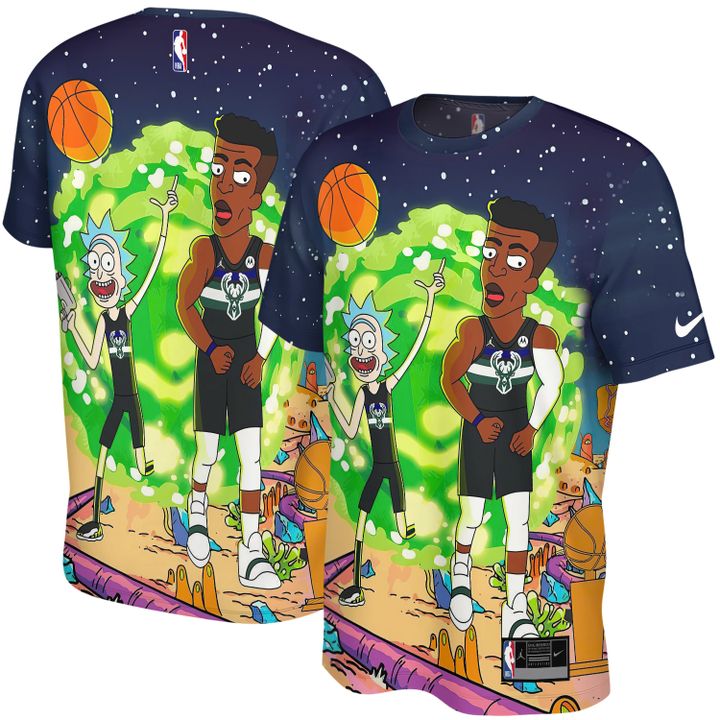 Giannis Antetokounmpo x Rick And Morty x Milwaukee Bucks Unisex T-Shirt