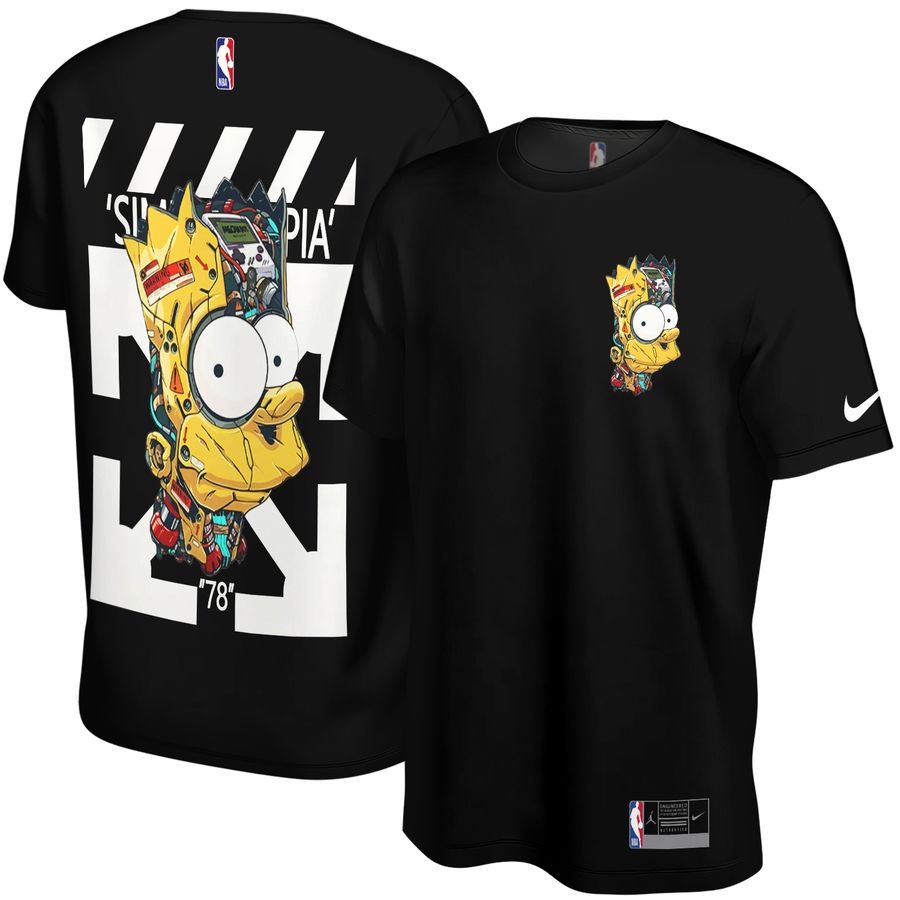 Off White x Bart Simpson Street Style Unisex T-Shirt