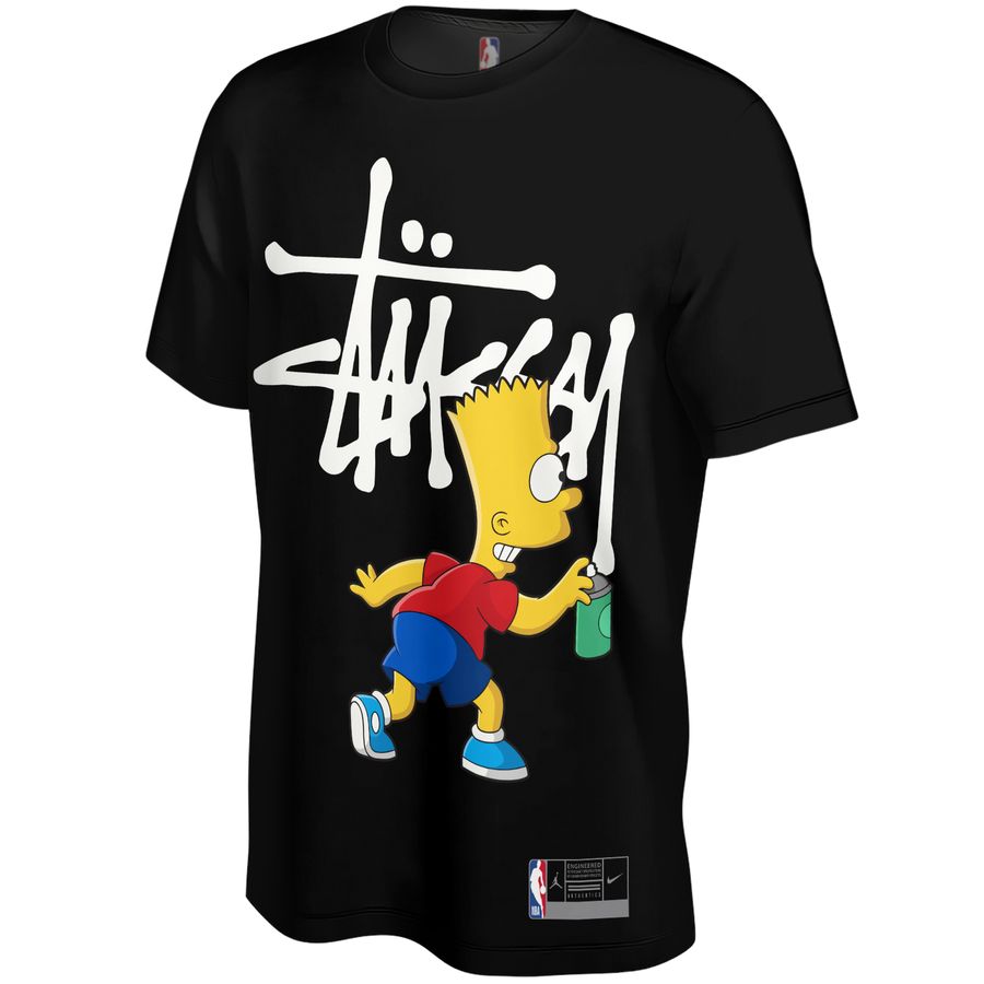 Stussy x Bart Simpson Street Style Unisex T-Shirt