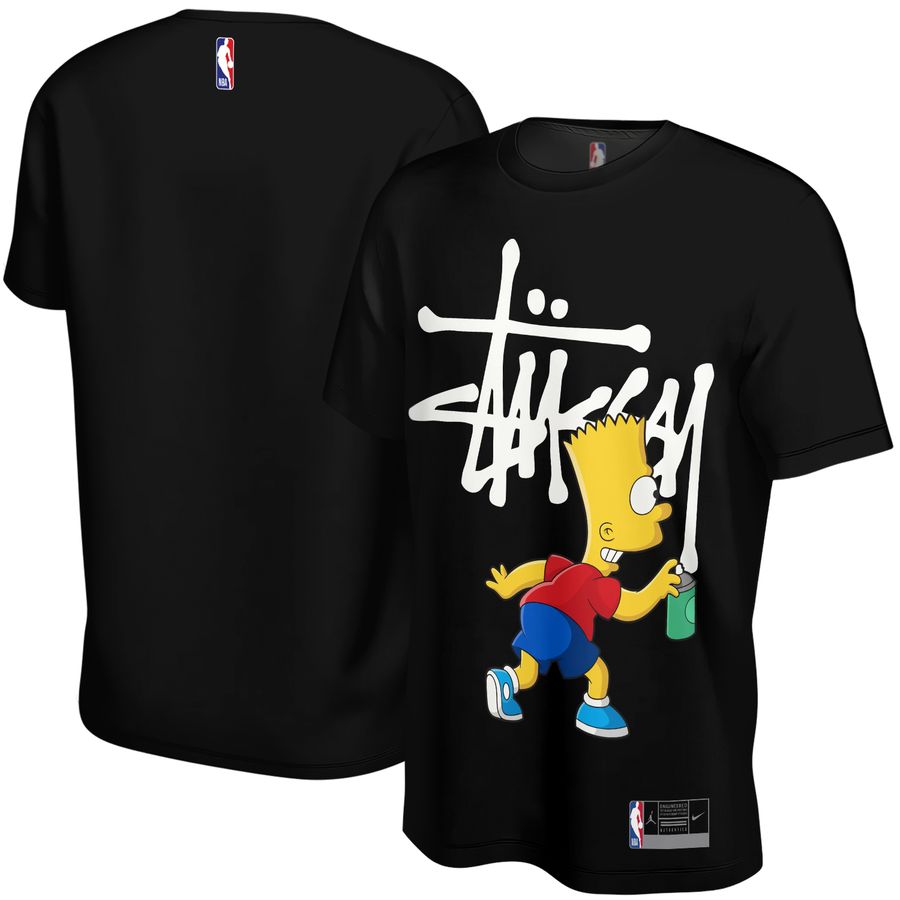 Stussy x Bart Simpson Street Style Unisex T-Shirt