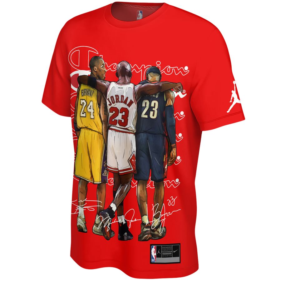 Kobe Bryant, Michael Jordan, Lebron James x Chicago Bulls x Los Angeles Lakers Unisex T-Shirt