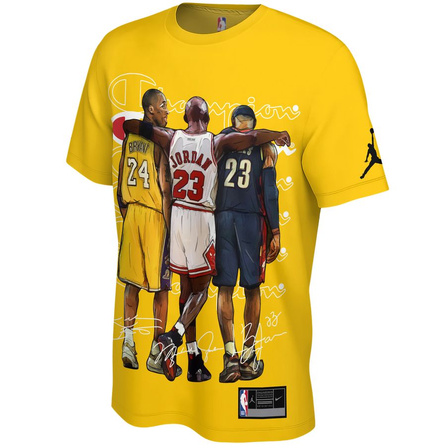 Kobe Bryant, Michael Jordan, Lebron James x Chicago Bulls x Los Angeles Lakers Unisex T-Shirt