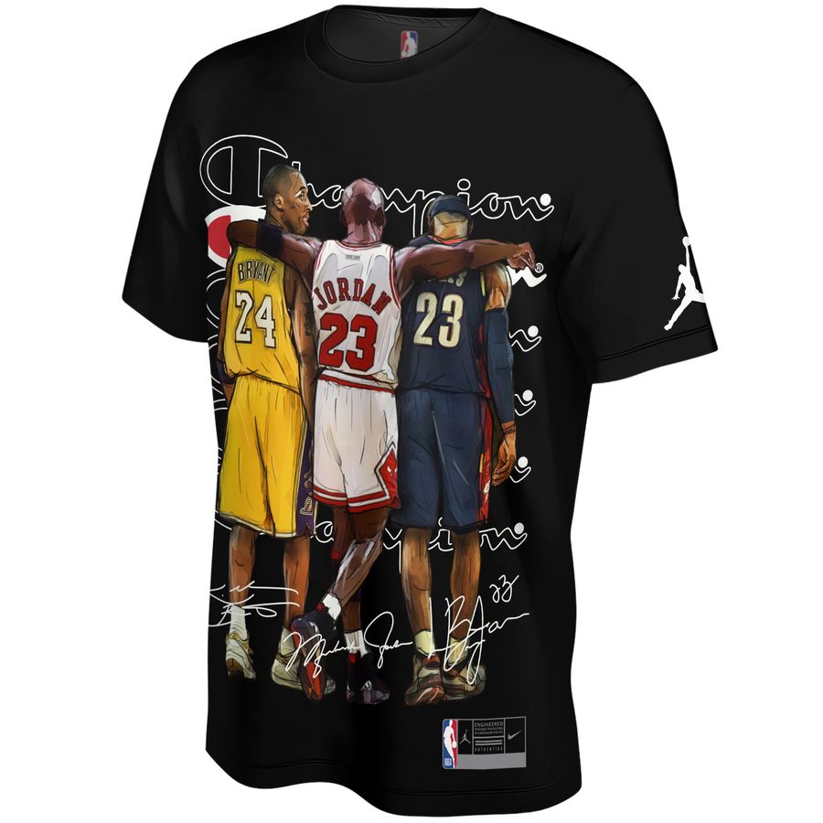 Kobe, Jordan, Lebron x Chicago Bulls x Los Angeles Lakers Unisex T-Shirt