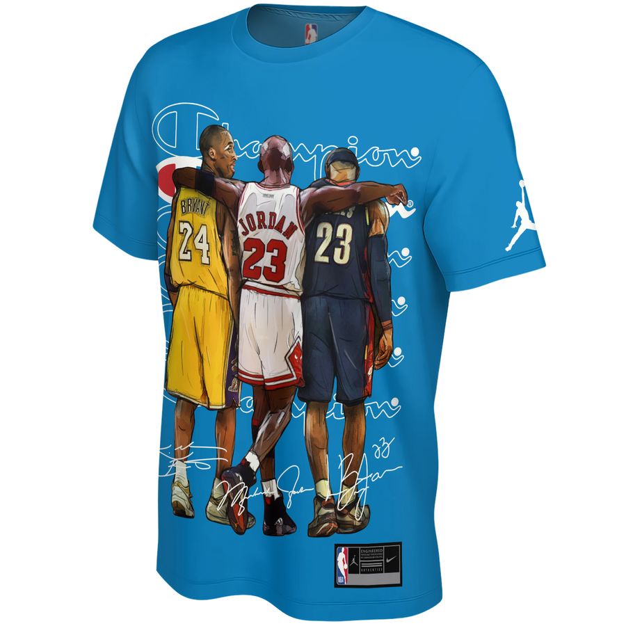 Kobe, Jordan, Lebron x Chicago Bulls x Los Angeles Lakers Unisex T-Shirt