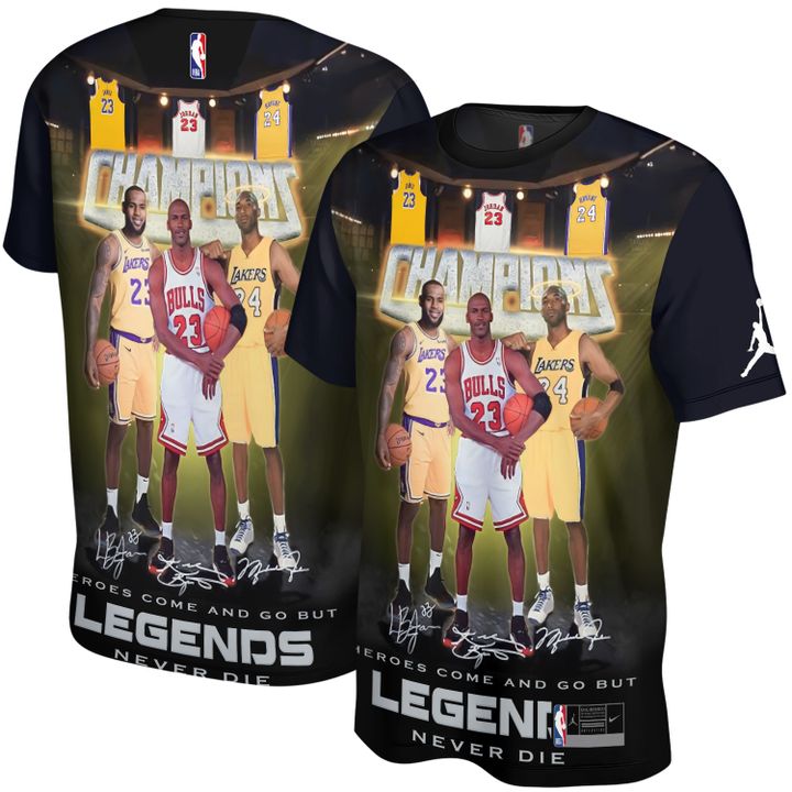 Jordan, Lebron, Kobe x Chicago Bulls x Los Angeles Lakers Unisex T-Shirt