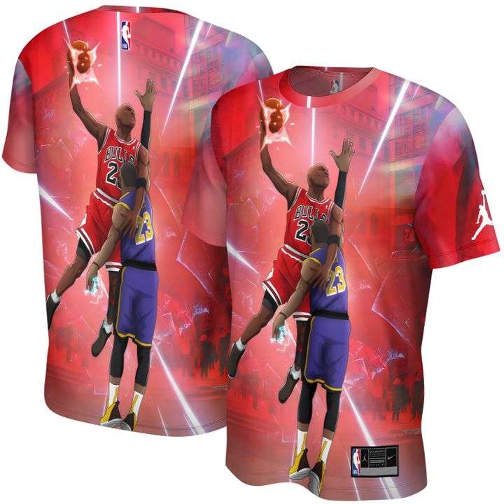 Jordan vs Lebron x Chicago Bulls x Los Angeles Lakers Unisex T-Shirt