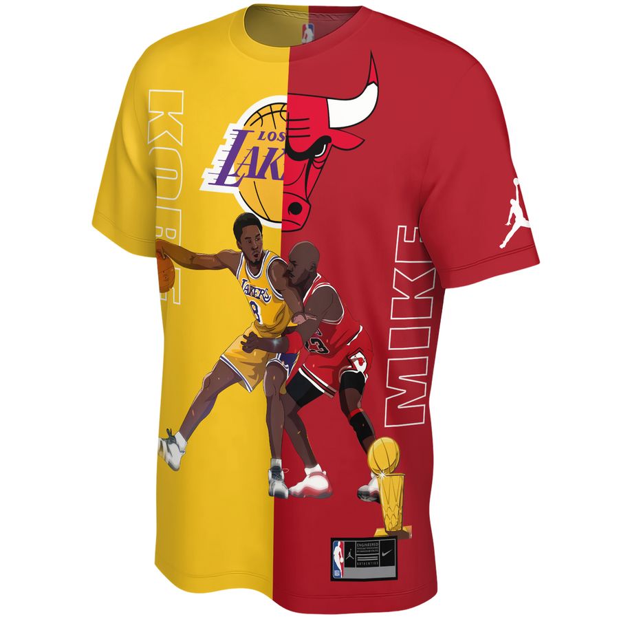 Kobe vs Jordan x Chicago Bulls x Los Angeles Lakers Unisex T-Shirt