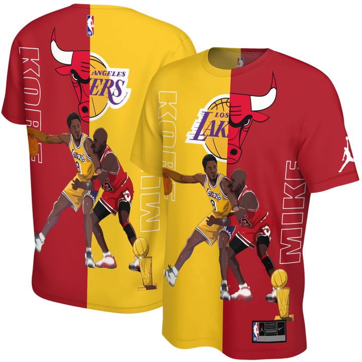 Kobe vs Jordan x Chicago Bulls x Los Angeles Lakers Unisex T-Shirt