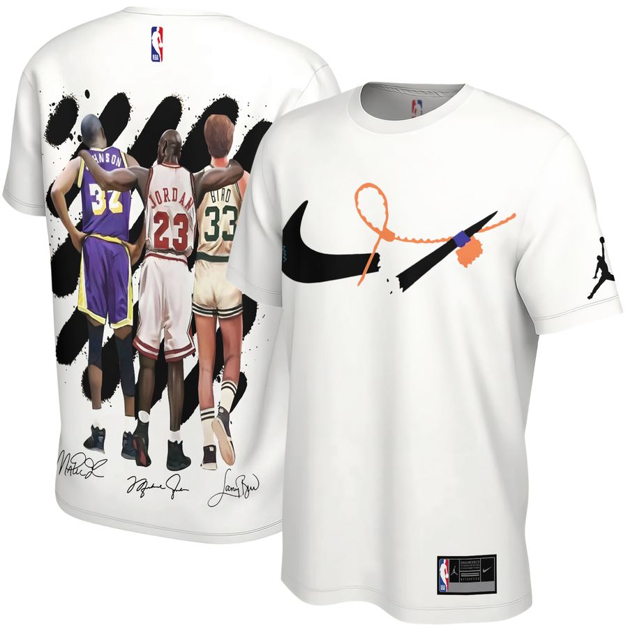 Michael Jordan, Magic Johnson, Larry Bird x Chicago Bulls, Los Angeles Lakers, Boston Celtics Unisex T-Shirt