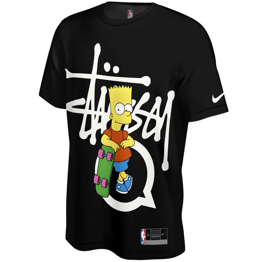 Stussy x Bart Simpson Street Style Unisex T-Shirt