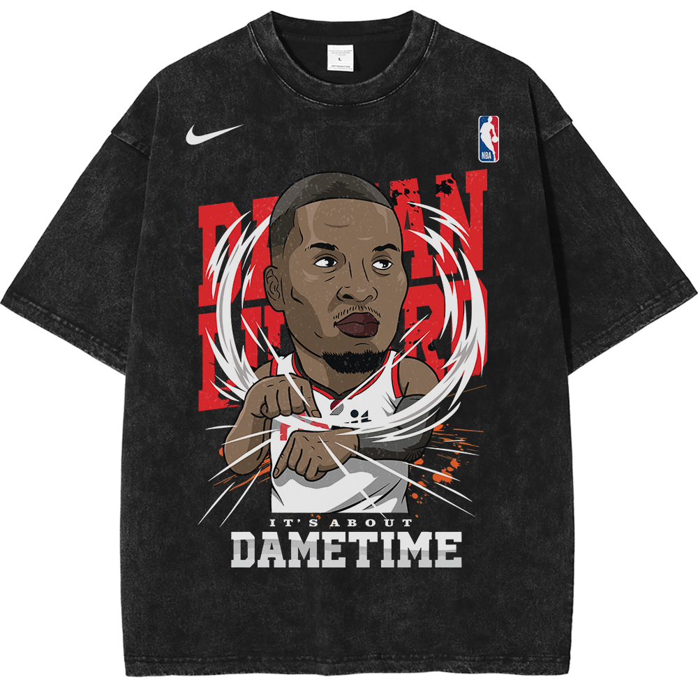 Dame Time Damian Lillard Portland Trail Blazers NBA Streetwear Vintage Unisex Oversized T-Shirt