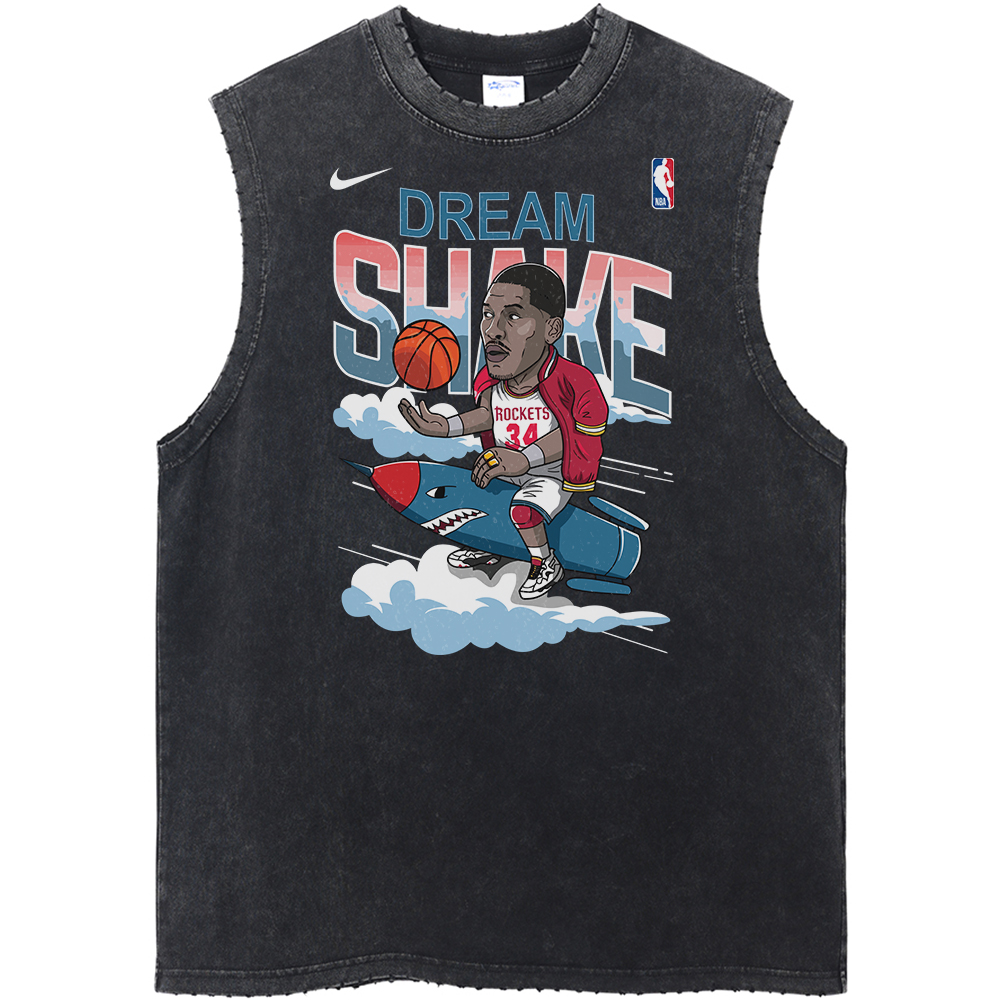 Hakeem Olajuwon Houston Rockets NBA Streetwear Vintage Unisex Tank Top