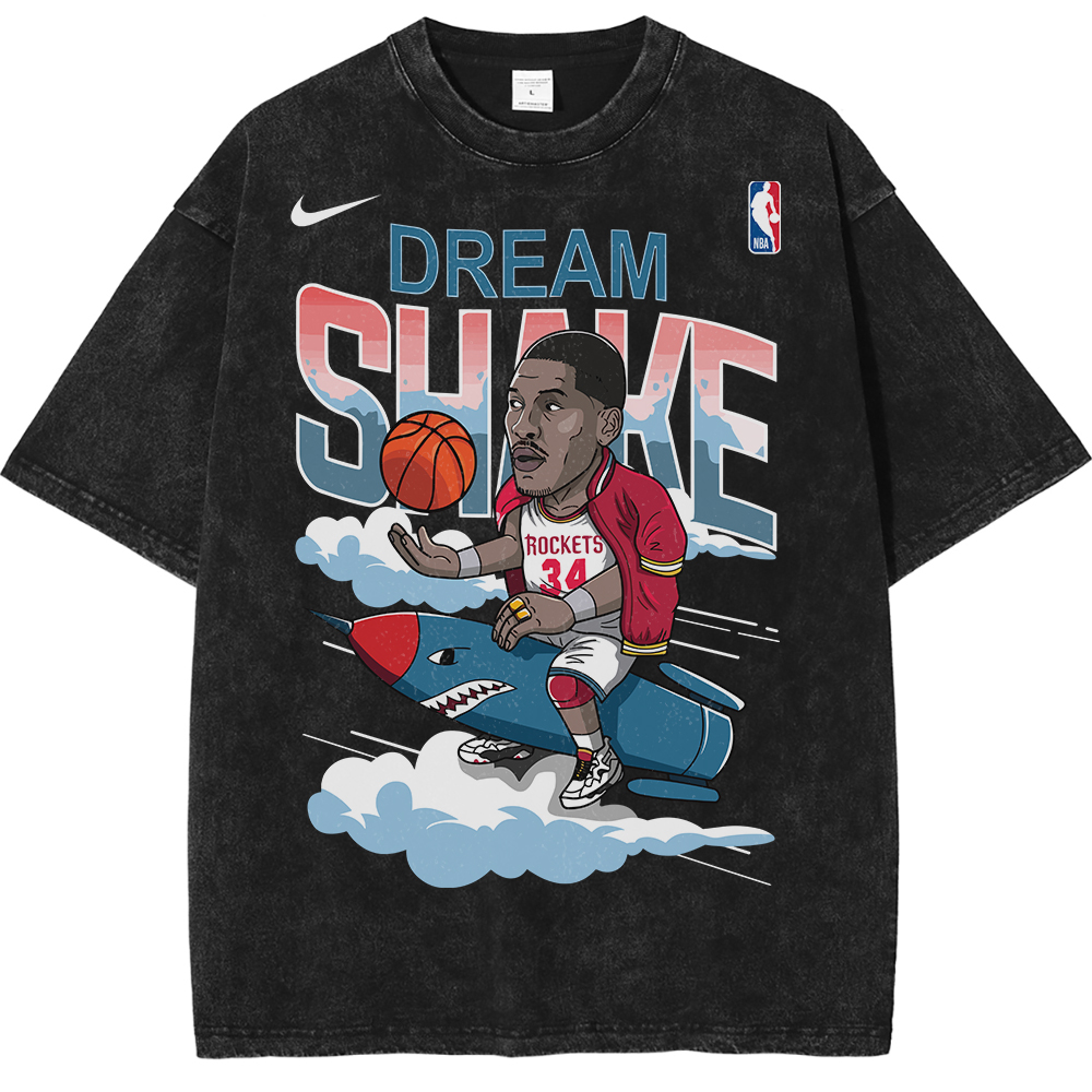 Hakeem Olajuwon Houston Rockets NBA Streetwear Vintage Unisex Oversized T-Shirt