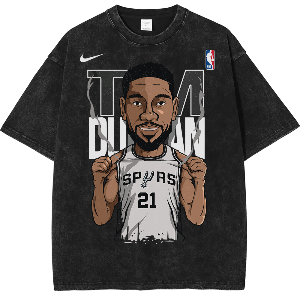 Tim Duncan San Antonio Spurs NBA Streetwear Vintage Unisex Oversized T-Shirt