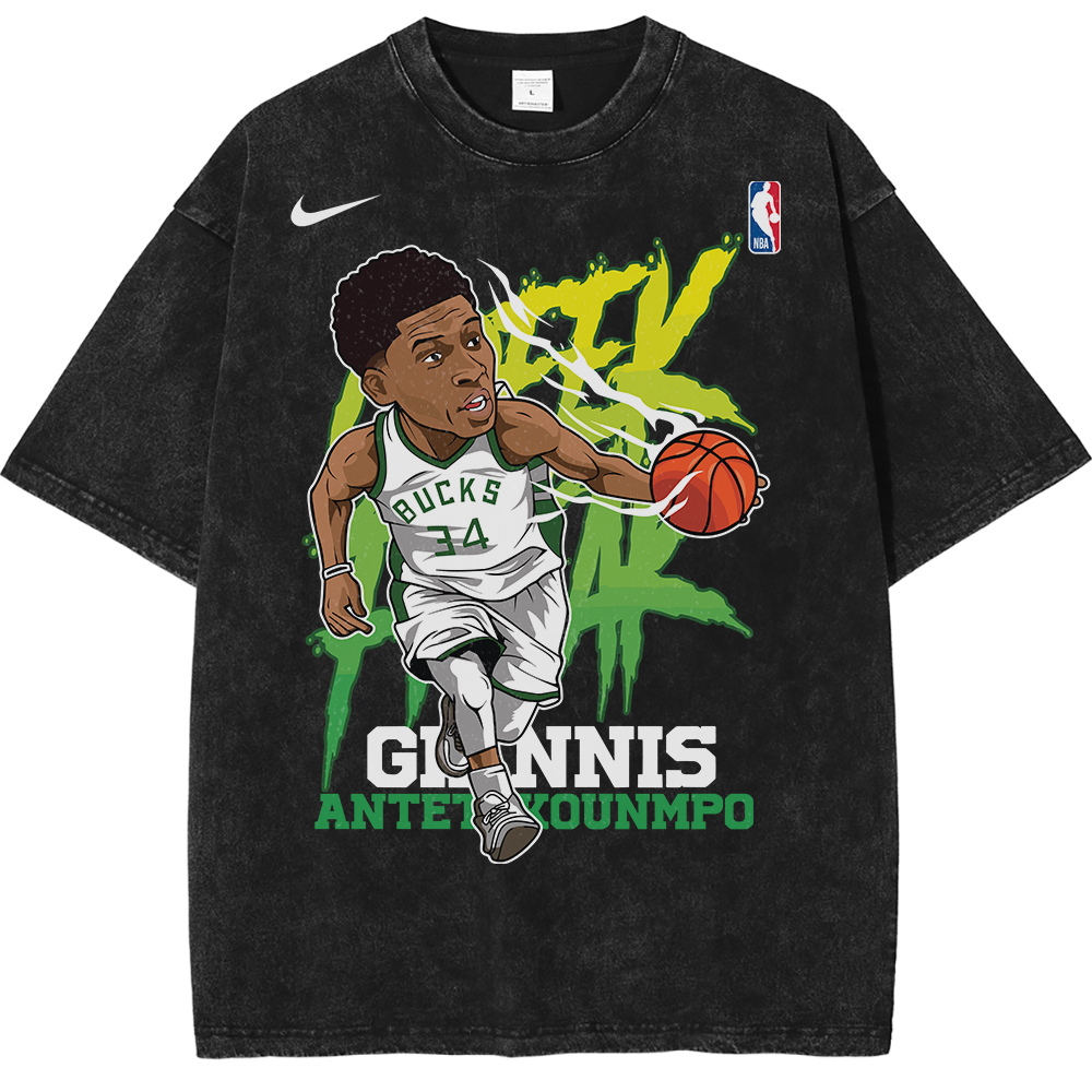 Giannis Antetokounmpo Milwaukee Bucks NBA Streetwear Vintage Unisex Oversized T-Shirt