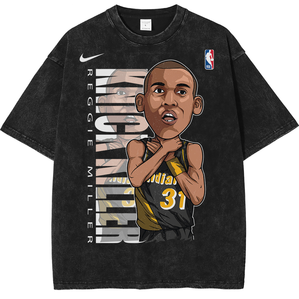 Reggie Miller Indiana Pacers NBA Streetwear Vintage Unisex Oversized T-Shirt