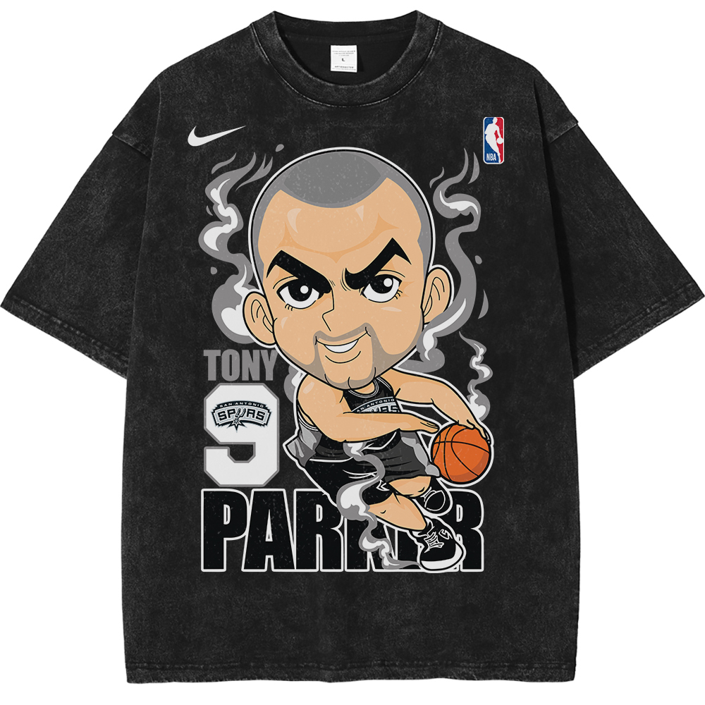 Tony Parker San Antonio Spurs NBA Streetwear Vintage Unisex Oversized T-Shirt