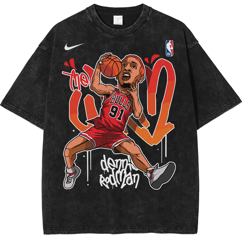 Dennis Rodman Chicago Bulls NBA Streetwear Vintage Unisex Oversized T-Shirt