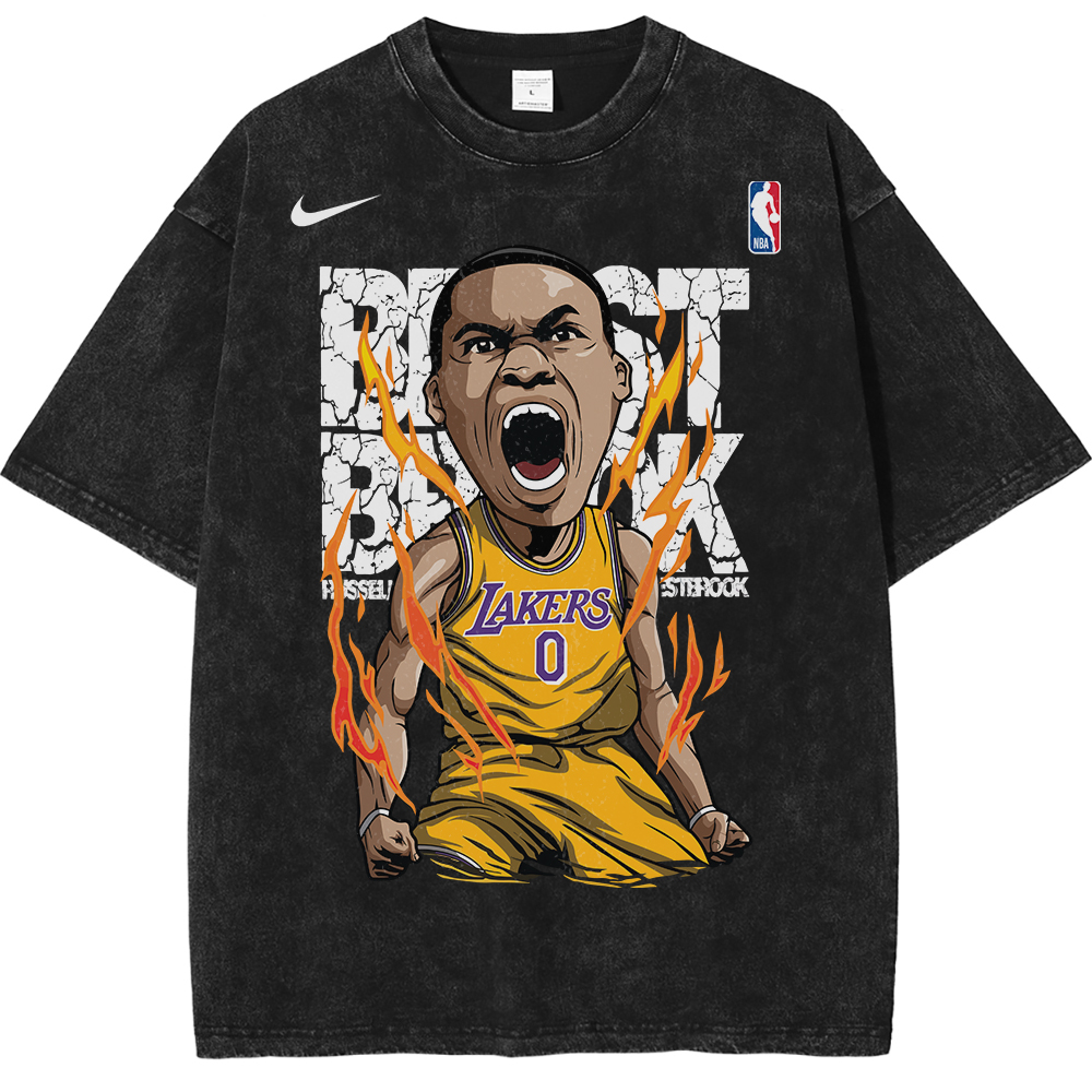 Russell Westbrook Los Angeles Lakers NBA Streetwear Vintage Unisex Oversized T-Shirt